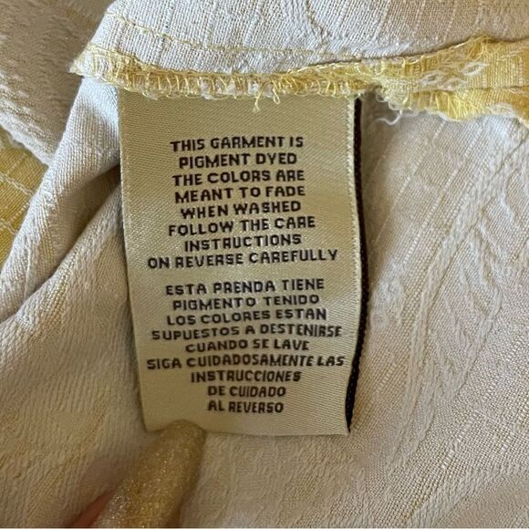 Jamaica Jaxx 100% Silk Jacquard Palm Frond Hawaiian Shirt Yellow XXL Banana Leaf - Picture 4 of 6